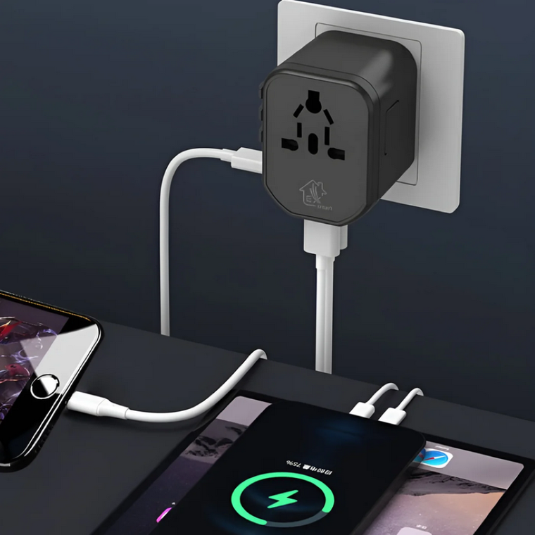 Extralink, Smart Life, adapter dla podróżnych EU/UK/USA/AU/CH, USB-C, USB-A