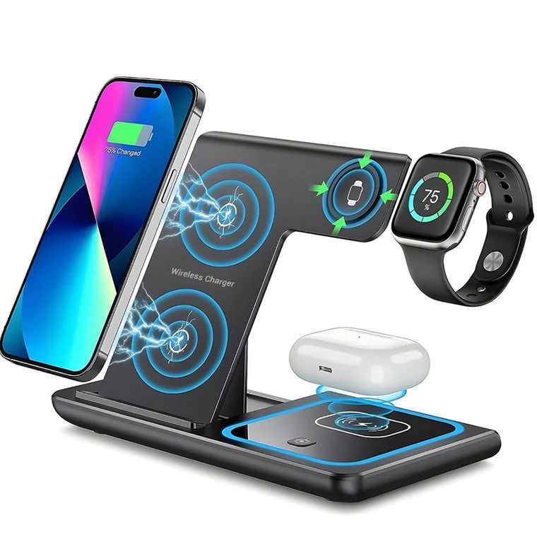 Extralink, stacja ładująca bezprzewodowa 3w1, czarna