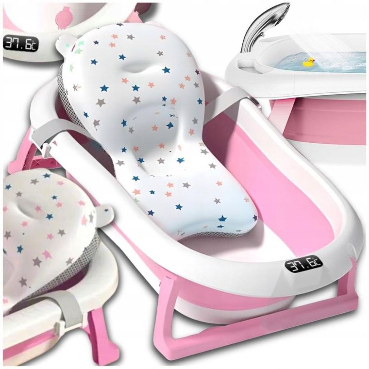 Extralink, wanienka z termometrem LED, różowa