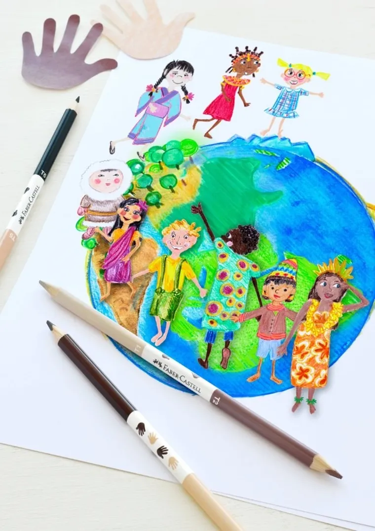 Faber Castell, Children of the World, kredki trójkątne, 15 kolorów