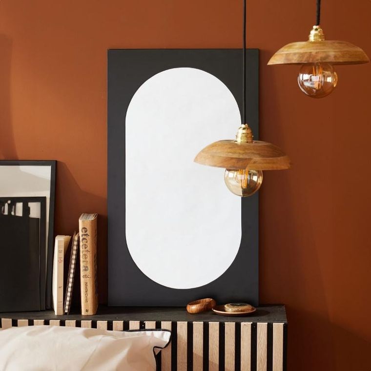 Factory, Moka, lustro owalne z pogrubioną ramą, 43-73 cm