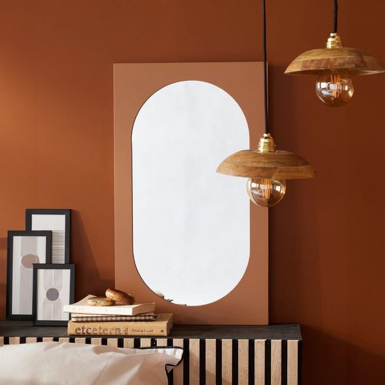 Factory, Moka, lustro owalne z pogrubioną ramą, 43-73 cm