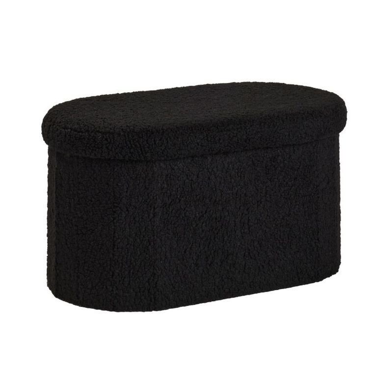 Factory, Moka, składana owalna ławka z tkaniny bouclé, 72-39 cm