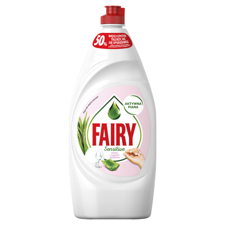 Fairy, Sensitive Aloes i jaśmin, płyn do mycia naczyń, 900 ml