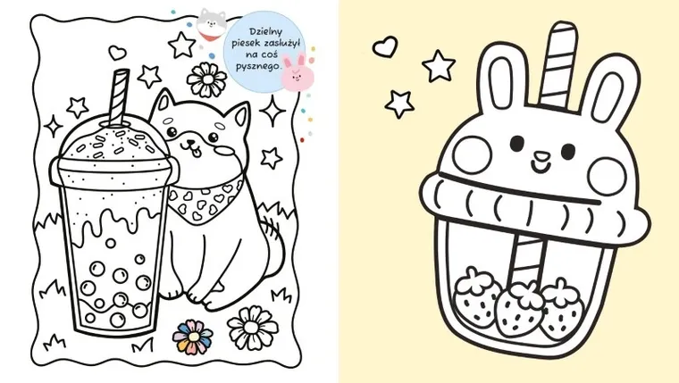 Fajne słodziaki. Kolorowanka Kawaii
