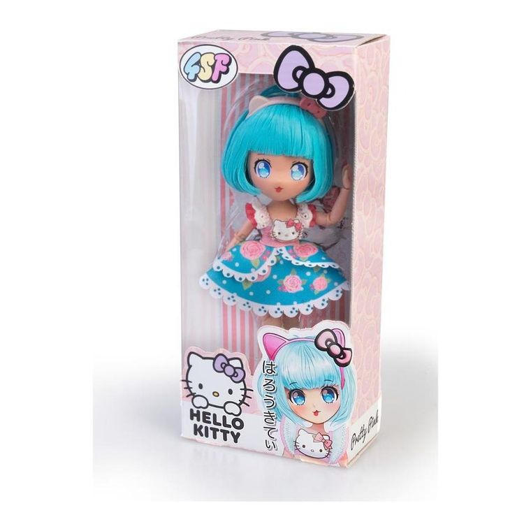 Famosa, Hello Kitty, lalka modowa, niebieska, 19,5 cm