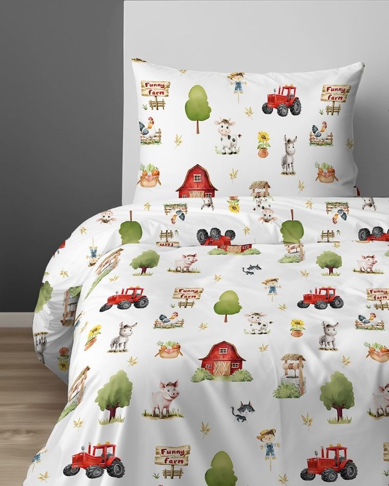 Farma, 2-częściowy komplet pościeli bawełnianej, 160-200 cm