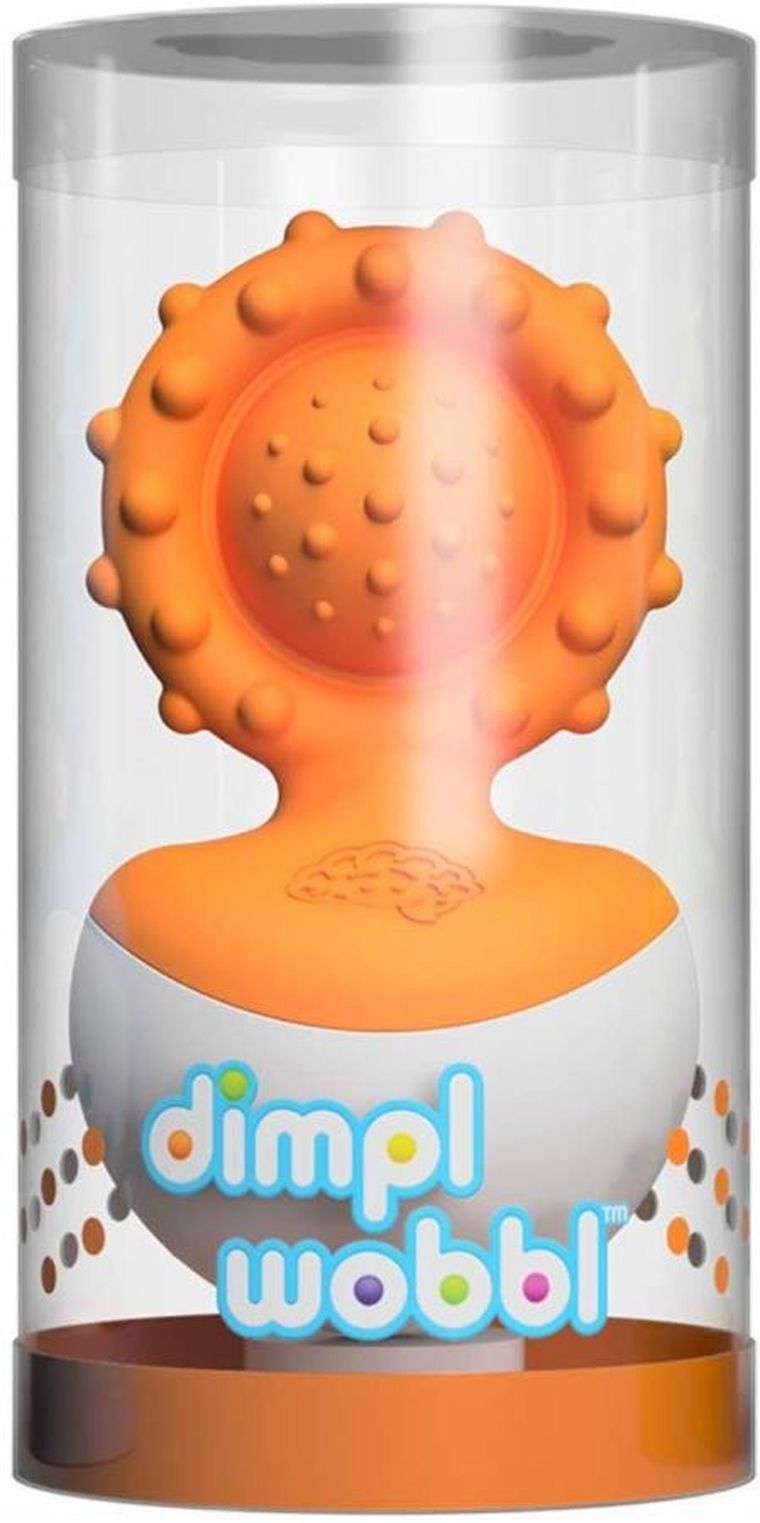 Fat Brain Toy Co, Dimpl, wańka wstańka, gryzak, pomarańczowy