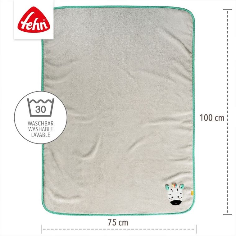 Fehn, DoBabyDoo, kocyk zebra z gryzakiem