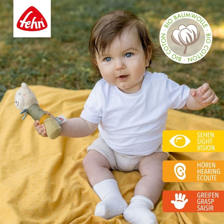 Fehn, Natura 3, zabawka do rączki z grzechotką, miś