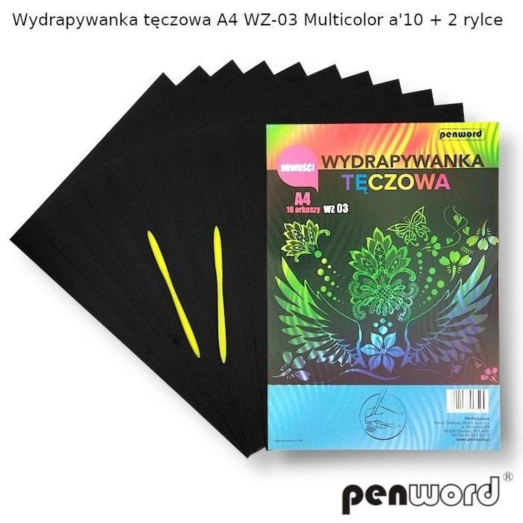 Feniks, wydrapywanka, tęczowa, A4, 10 arkuszy
