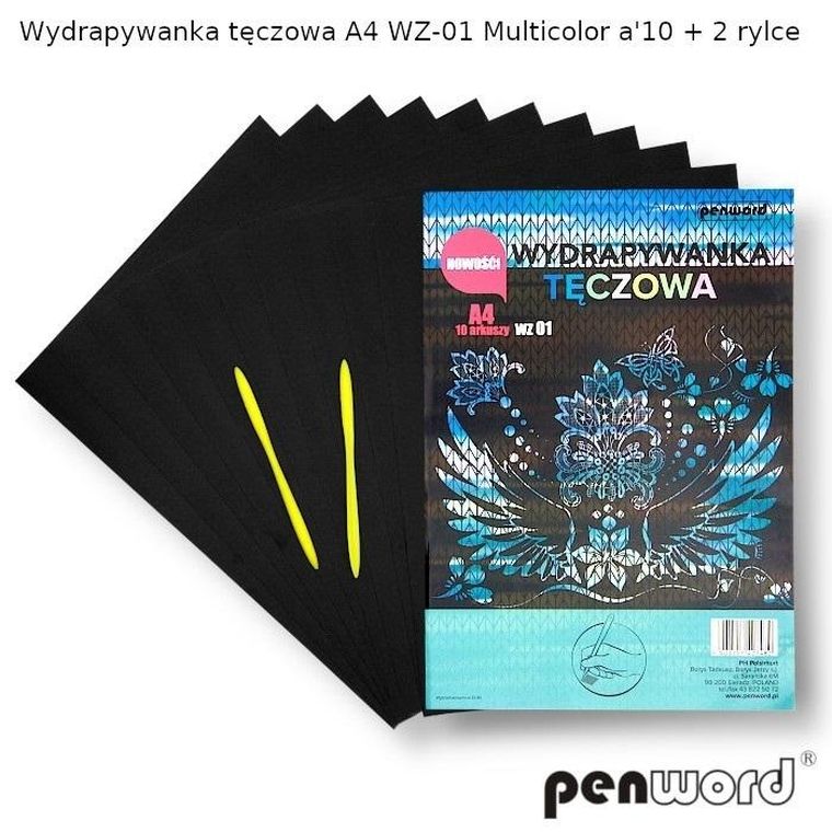 Feniks, wydrapywanka, tęczowa, A4, 10 arkuszy