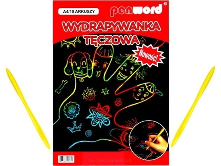 Feniks, wydrapywanka, tęczowa, A4, 10 arkuszy, kormoran