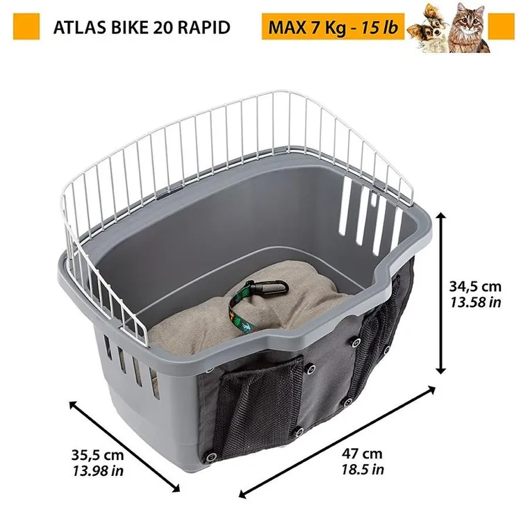 Ferplast, Atlas Bike 20 Rapid, koszyk rowerowy dla małych psów