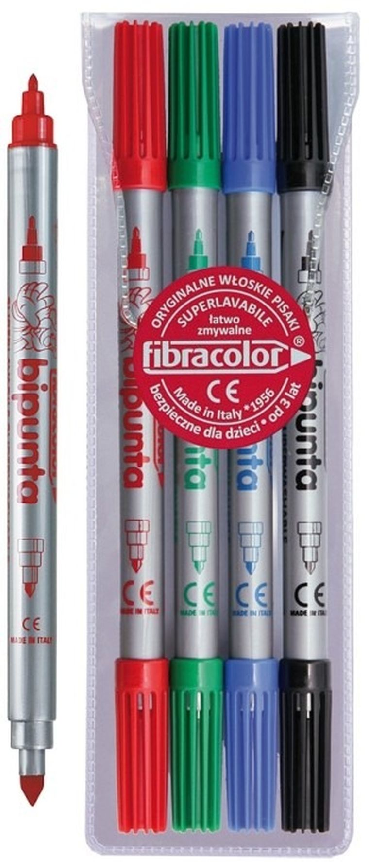 Fibracolor, Double Point, pisaki dwustronne, 4 kolory
