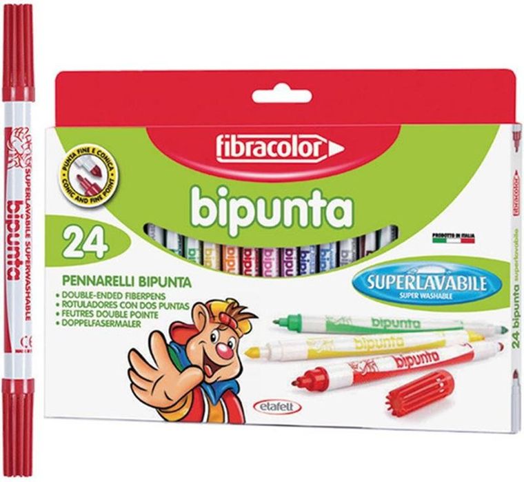 Fibracolor, pisaki dwustronne, 24 kolory