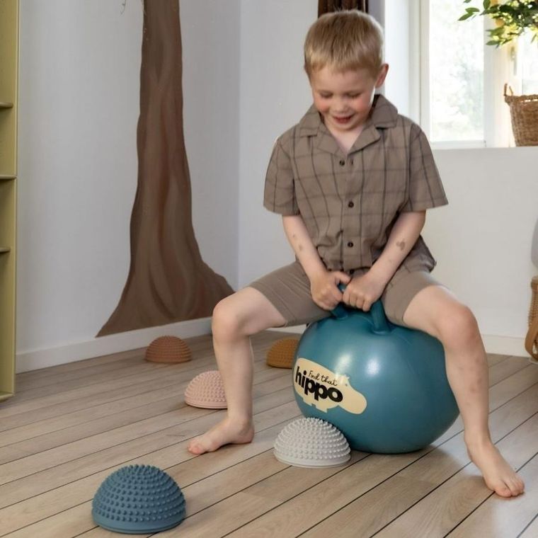 Find that Hippo, piłka do skakania, niebieska