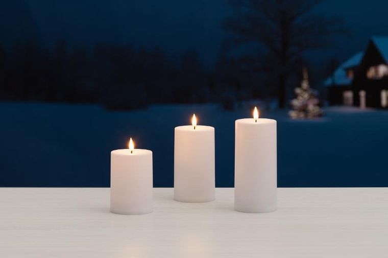 Finnlumor, świece, zewnętrzne, LED, 10-15 cm, 3 szt.