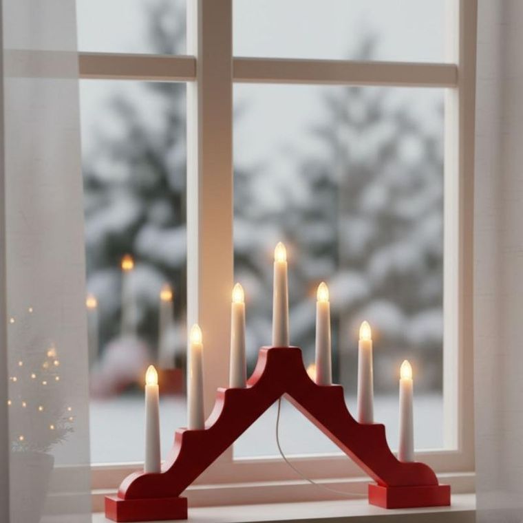 Finnlumor, świecznik adwentowy LED, 7 lampek, 29 cm