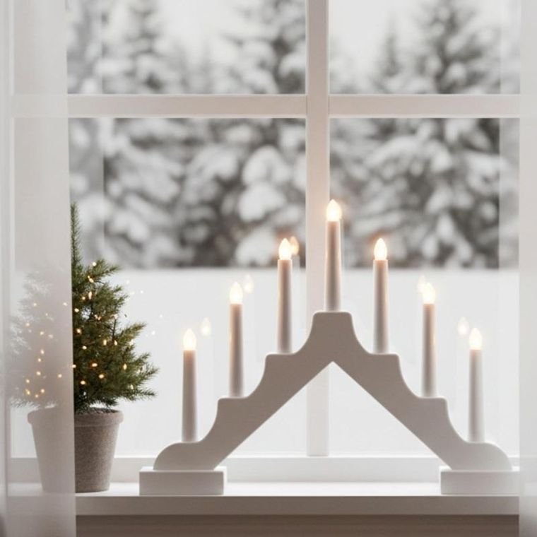Finnlumor, świecznik adwentowy LED, 7 lampek, 29 cm