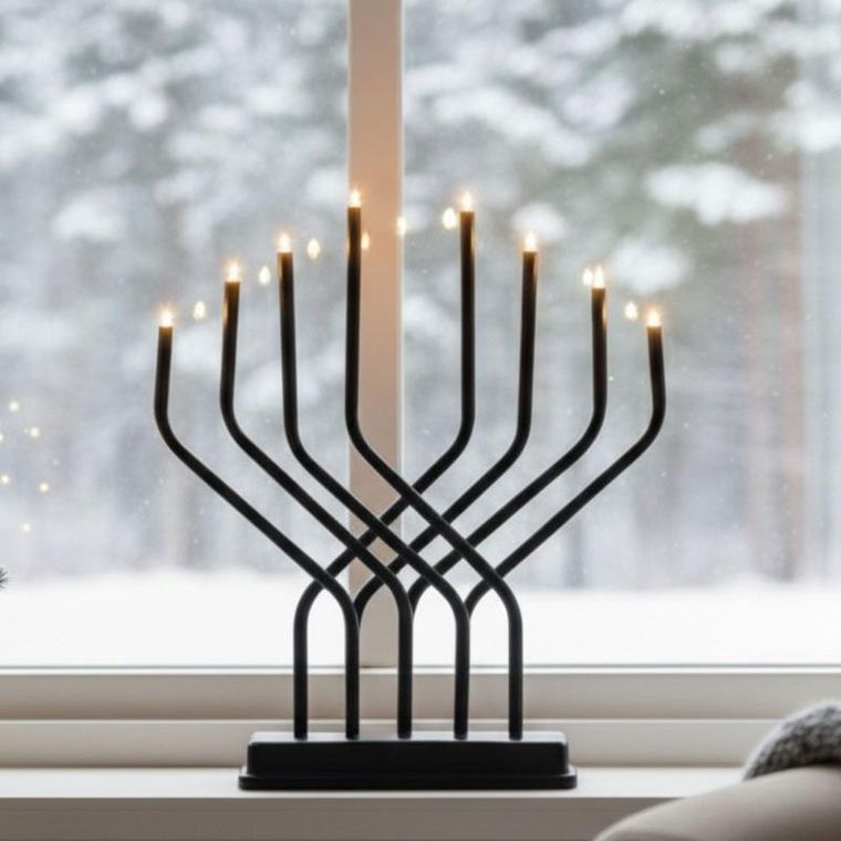 Finnlumor, świecznik adwentowy LED, 8 lampek, 32-27 cm