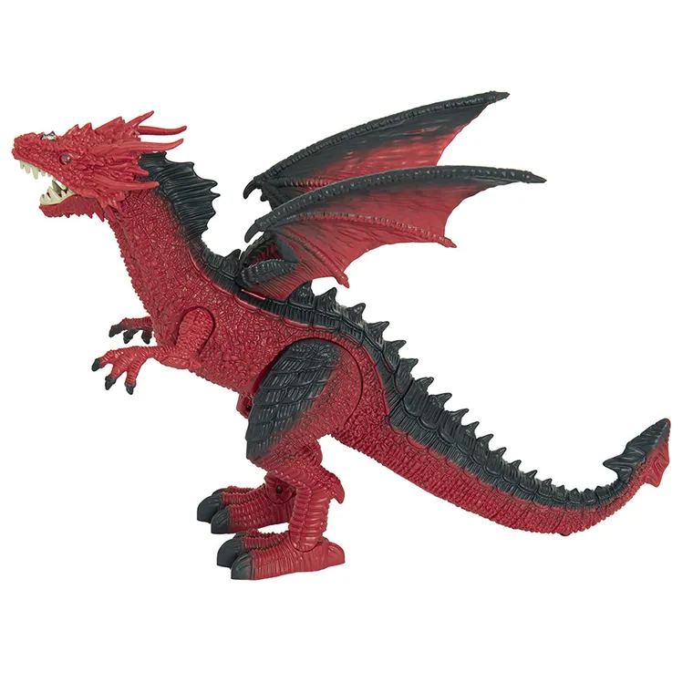 Fire Dragon, Smok, zdalnie sterowana figurka interaktywna z parą, czerwona