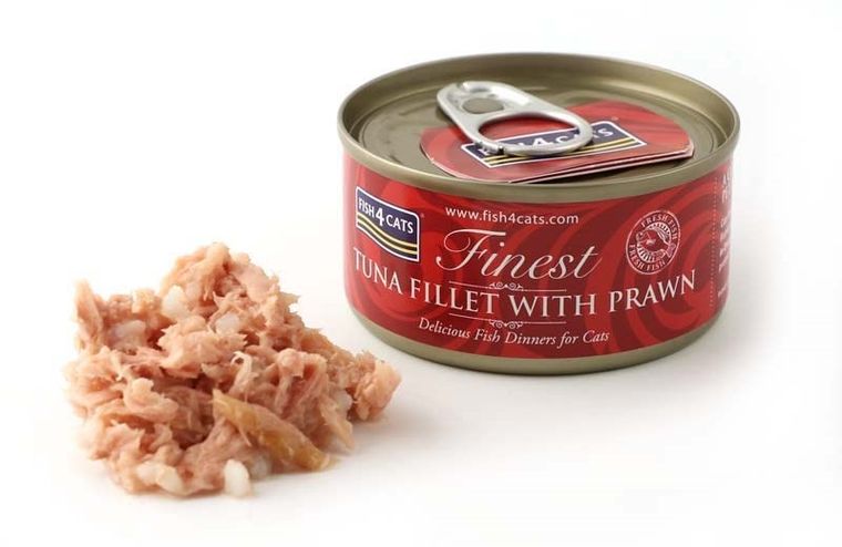 Fish4Cats, Finest Filet, karma mokra dla kota, tuńczyk z krewetkami, 70g