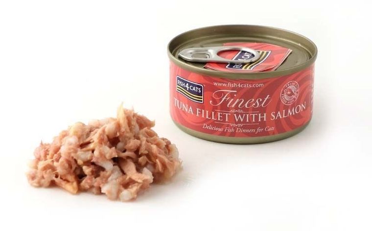 Fish4Cats, Finest Filet, karma mokra dla kota, tuńczyk z łososiem, 70g