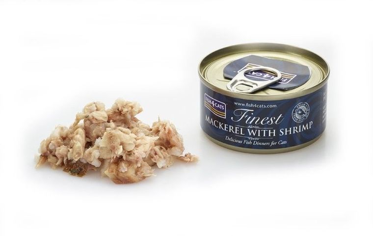 Fish4Cats, Finest Makrela, karma mokra dla kota, z krewetkami, 70g