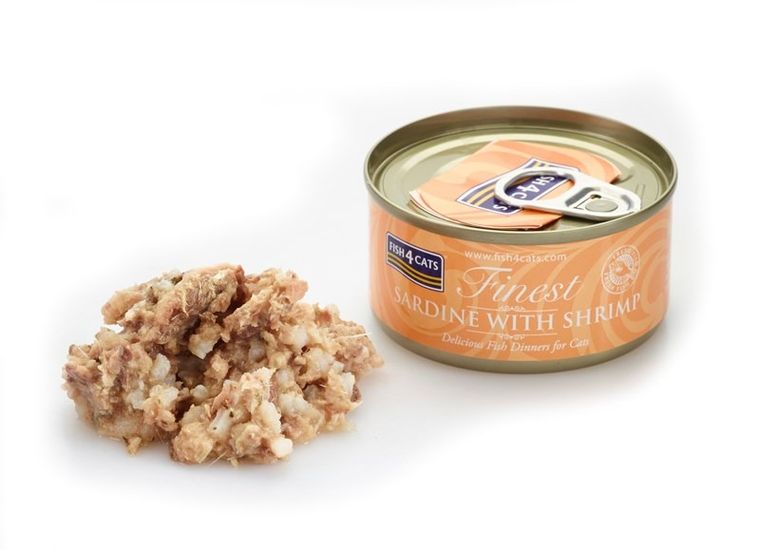Fish4Cats, Finest Sardynka, karma mokra dla kota, z krewetkami, 70g