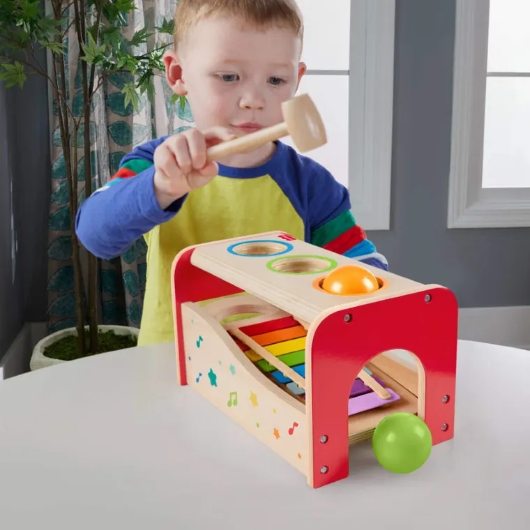 Fisher-Price, Drewniane cymbałki z przebijakiem, zabawka dla malucha