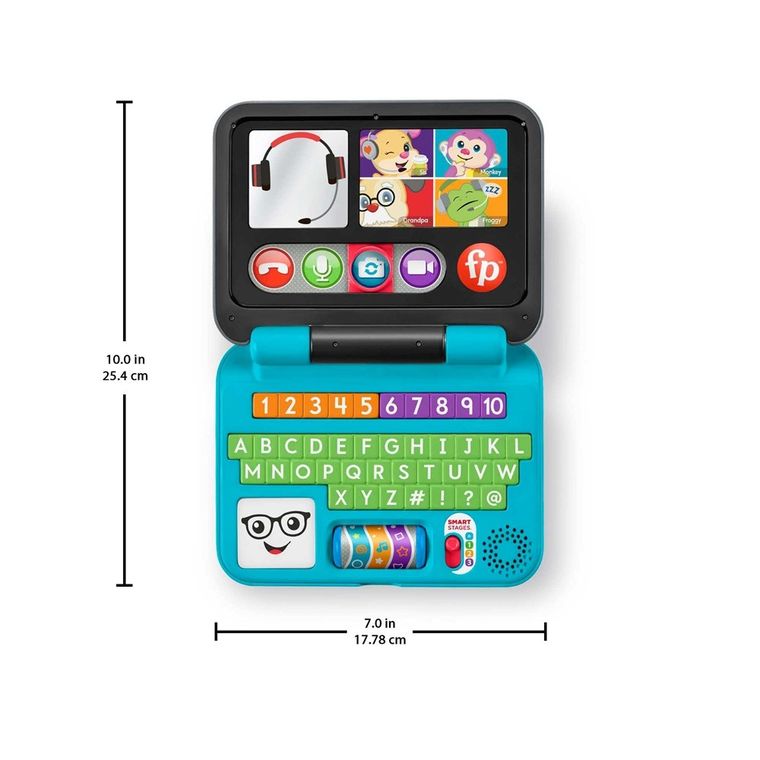 Fisher-Price, Edukacyjny Laptop "Porozmawiajmy", interaktywna zabawka niemowlęca
