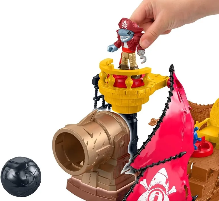 Fisher-Price, Imaginext, Rekin, Statek piracki, zestaw z figurkami