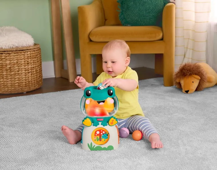 Fisher-Price, Podświetlana muzyczna żabka, zabawka interaktywna z piłeczkami