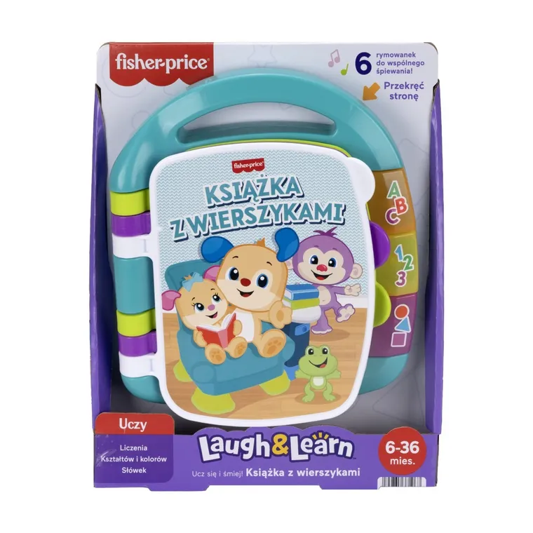 Fisher-Price, Ucz się i śmiej!, Książka z wierszykami, zabawka edukacyjna