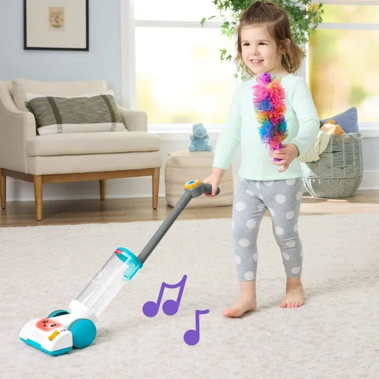 Fisher-Price, Ucz się i śmiej!, Odkurzacz Malucha 2 w 1, zabawka interaktywna