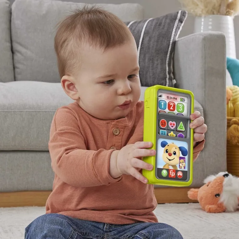 Fisher-Price, Ucz się i śmiej!, Smartfonik 2w1 Przesuwaj i ucz się, zabawka niemowlęca