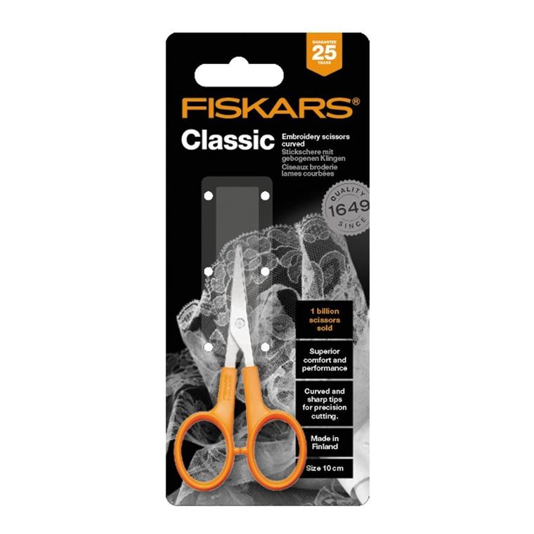 Fiskars, wygięte nożyczki do haftu, 10 cm, 1005144