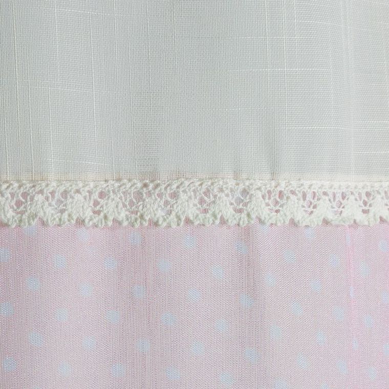 Flamingo, zasłona, zdobiona nadrukiem w flamingi i koronką, 140-250 cm