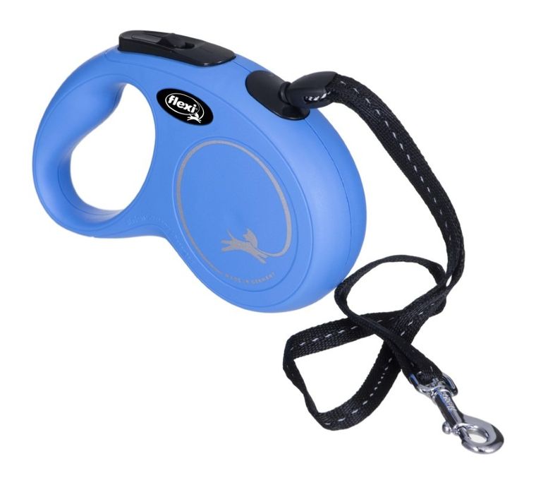 Flexi, New Classic, smycz, rozmiar M, linka, 5 m, do 20 kg, niebieski