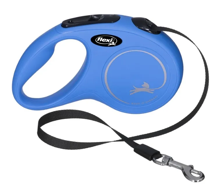 Flexi, New Classic, smycz, rozmiar S, taśma, 5 m, do 15 kg, niebieski