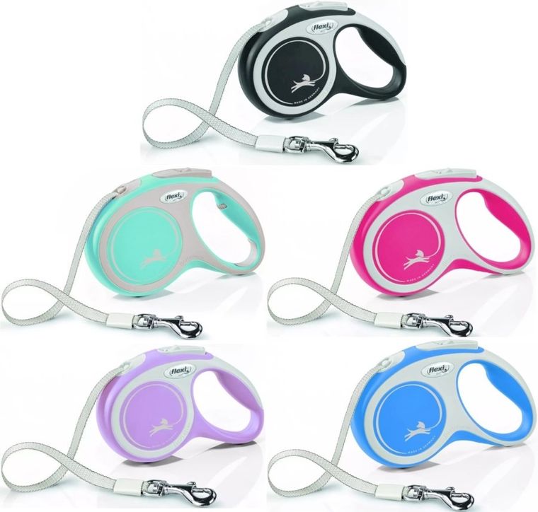 Flexi New Comfort, smycz taśmowa, rozmiar M, 5m, czarna