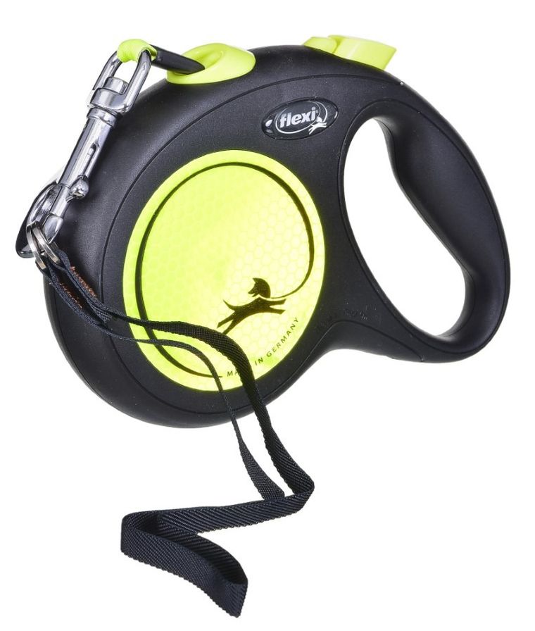 Flexi, New Neon, smycz automatyczna, rozmiar L, taśma, 5 m