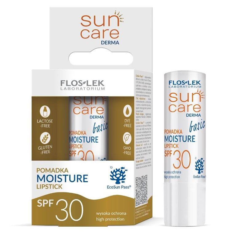 Floslek, Sun Care Derma, pomadka ochronna do ust, SPF 30, 4g