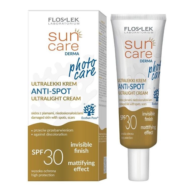Floslek, Sun Care Derma, ultralekki krem do twarzy, SPF 30, 30 ml