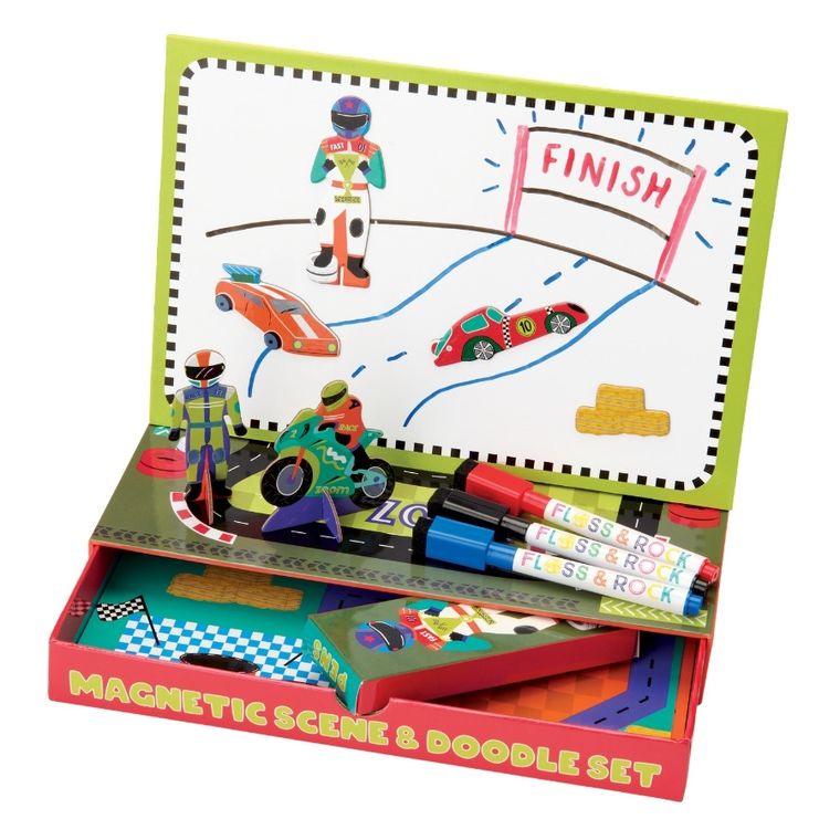 Floss & Rock, Auta, magnetyczna układanka i tablica do rysowania