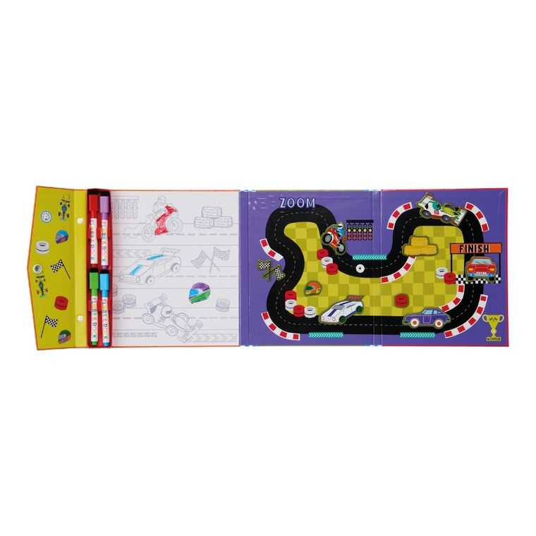 Floss & Rock, Auta, zestaw magnetycznych i plastycznych zabaw 4 w 1