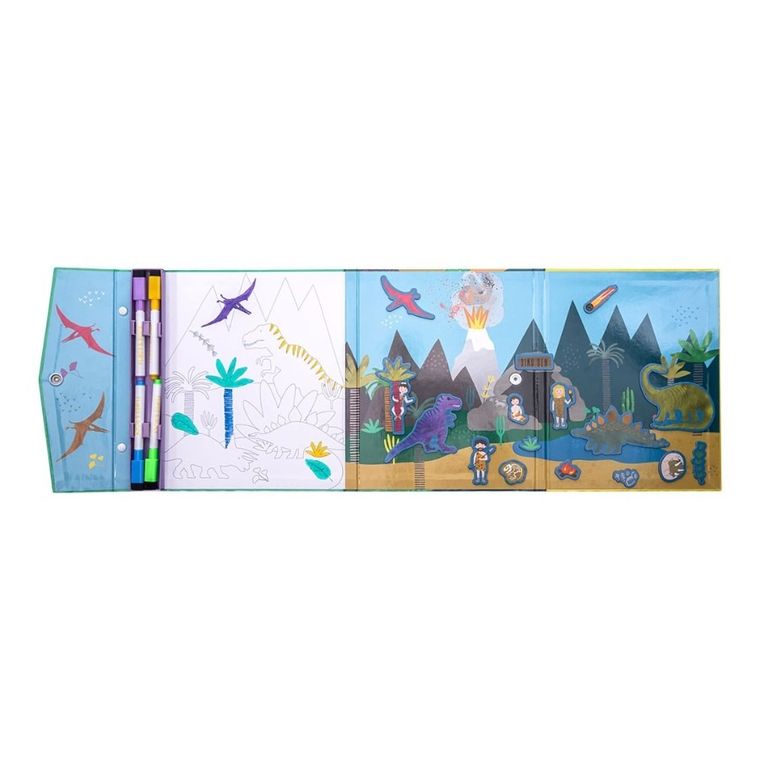 Floss & Rock, Dinozaury, zestaw zabaw magnetyczno-plastycznych 4w1