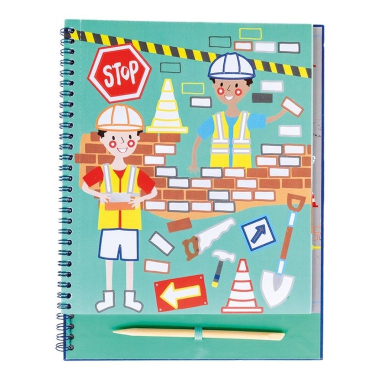 Floss & Rock, Na budowie, książeczka z błyszczącymi foliami do ozdabiania