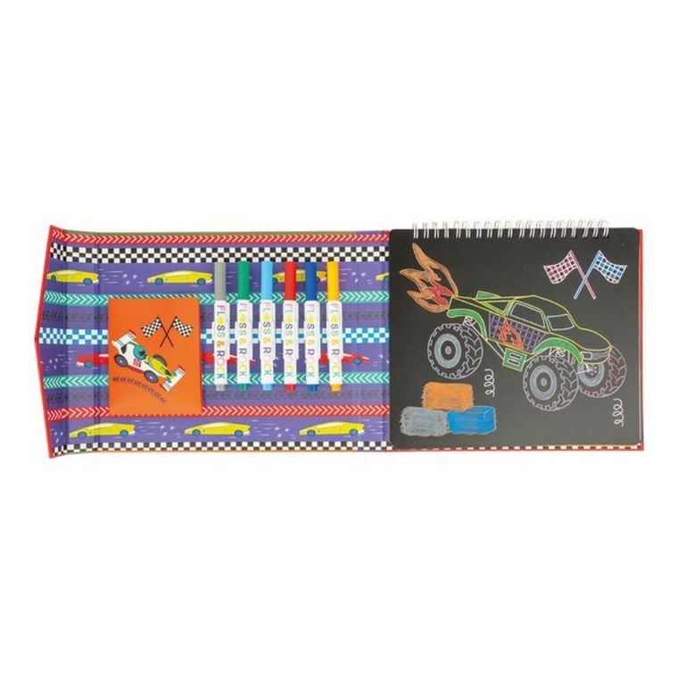 Floss & Rock, Samochody, szkicownik z kredowymi pisakami